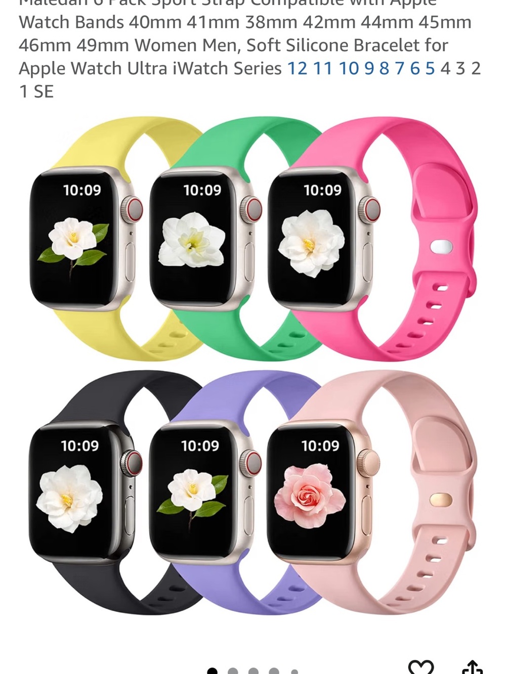 Apple Watch Silicone Sport Bands – Multi-Color Pack